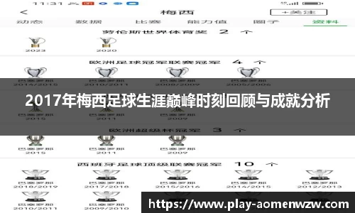 2017年梅西足球生涯巅峰时刻回顾与成就分析